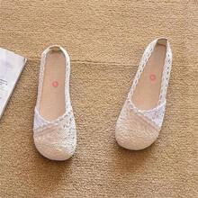 2025 Verano Nuevas Mocasines Planos Ligeros de Moda Versátiles Casuales para Mujeres Zapatos de Pescador de Malla Tejida - Blanco - Ver 8