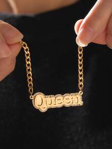 [Customized Jewelry] Personalized Customized Necklace, Different Styles Of Zirconia Necklaces, Different Styles To Choose From, Stainless Steel Jewelry Necklace, Golden Necklace, Including Gift Box, As A Valentine's Day Gift - Necklace - View 5