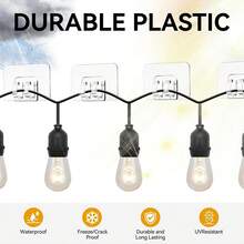 50/100个庭院及户外灯钩 - 50/100个带背胶 - 无损安装，无需工具，防水，防紫外线，非常适合浴室和厨房使用 - 多重規格 - 查看 7