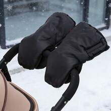 1 par de guantes cálidos para cochecito de bebé, guantes gruesos de forro polar a prueba de viento para exteriores en invierno, manoplas impermeables para el manillar del cochecito - Como se muestra en la imagen - Ver 12