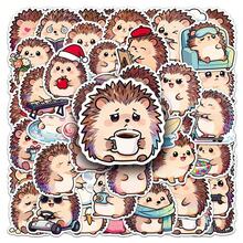 50pcs Cute Cartoon Hedgehog Stickers, Adorable Animal Series Stickers, Suitable For Laptop, Bumper, Skateboard, Water Bottle, Computer, Phone Case, School Decoration, Etc. Scratch-Resistant Decorative Stickers For Various Scenarios - Multicolor - View 5