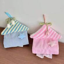 1pc Star House Tissue Box Cover With Tulip Pendant, Cute Hanging Fabric Tissue Paper Holder For Bathroom, Restaurant - Multicolor - View 3