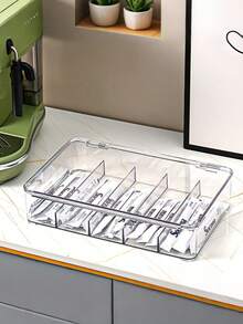 透明多功能PET桌面收纳盒，塑料分隔式化妆品及小物件整理盒 - 彩色 - 查看 2