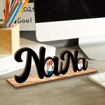 Wooden Creative Photo Frame, Family-Style Photo Frame, Picture Display Frame, NANA Gift, Suitable For Elderly Birthday Gift, Mother's Day Father's Day Gift, Representing Kinship, Home Decor Photo Frame