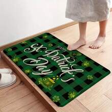 1/2pcs Lucky Four-Leaf Clover St. Patrick's Day Style Linen Rubber Kitchen Mat Set-Popular Carpet, Suitable For Porch, Living Room, Laundry Room And Bathroom-Very Suitable For Home Decoration. - Multicolor - View 18