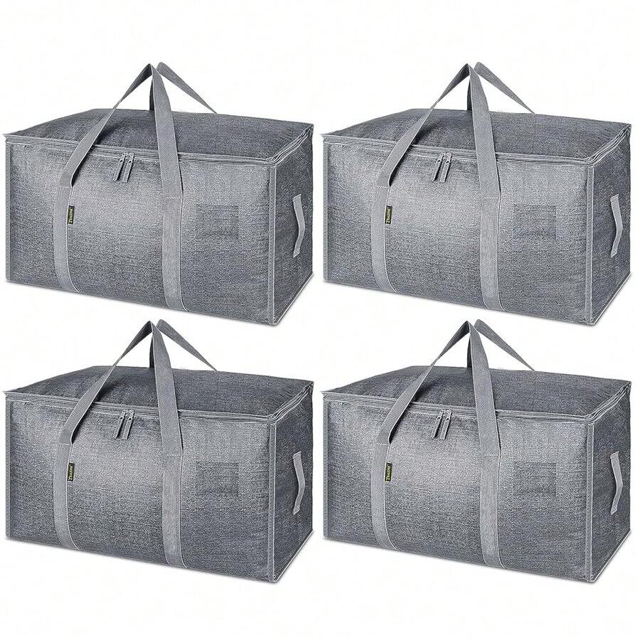 BALEINE 4-Pack Oversized Moving Bags With Reinforced Handles, Heavy-Duty Storage Tote For Clothes, Moving Supplies (Winter Grey, 4-Pack) - WinterGray - View 1