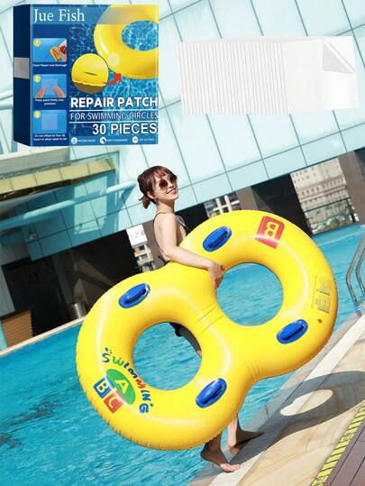  JUE FISH;30 PIECES;Pool Maintenance Kit; Portable Repair Patch; Swimming Ring Repair Patch; Repair Holes; Suitable For Various Inflatable Or Waterproof Items; Including Tents, Swim Rings, Inflatable Toys, Etc; Has A Wide Range Of Applications