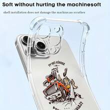 Coche loco con motor humeante, en marcha. Esta elegante funda es compatible con los modelos  17, 16, 15, 14 Pro Max, 13, 12, 11, XR y XS Plus. Fabricada en silicona TPU, ofrece protección contra golpes y caídas, además de una sensación superior. Es un regalo ideal para familiares, amigos y seres queridos, y una opción perfecta para Año Nuevo. - transparente - Ver 5