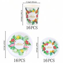 Aloha Flamingo Disposable Tableware Set, 7/9 Inch Party Plates, Disposable Paper Plates And Cups Suitable For Holidays, Weddings, Engagements, Weddings, Birthdays, Parties, Celebration Events - Multicolor - View 13