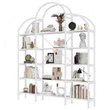 Estantes de livros - Branco + MDF + Metal + Moderno - Ver 5