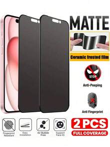 2 Packs - Matte Privacy Screen Protector Compatible With IPhone 17 Pro Max [6.9-Inch], Privacy Accessory, Anti-Glare And Anti-Fingerprint Film, Easy To Install, Bubble-Free, Silky Smooth Touch, Daily, Office, And Home Use. Screen Protection Essentials, Applicable To Daily Shield, Office, Home Daily Shield Office Home Phone Screen Protector Phone Accessories Anti-Spy Waterproof Shockproof Anti-Fall Scratch Resistant - Black - View 30