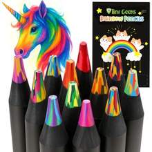 12 Rainbow Colored Pencils - Rainbow Crayons - Multi Colored Pencils - Art Supplies For 8-12 Gifts For 5-12 Year Old Girl Birthday Arts And Crafts Stocking Stuff For Girl - 芥末黃 - 查看 2