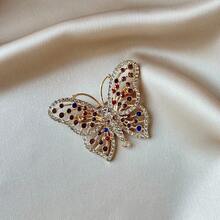 1pc Casual Zinc Alloy Butterfly Brooch, Suitable For Women To Wear Everyday In Spring, Summer, Autumn And Winter - Gold - View 4
