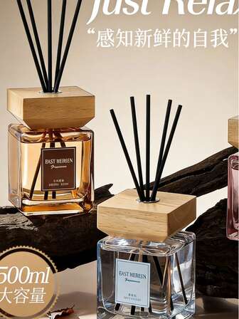 1 Set 16.9floz (500ml) Reed Diffuser, Suitable For Home Indoor Decor, Includes 5 Rattan Sticks, Bedroom, Study, Bathroom Fragrance Diffuser, Air Freshener