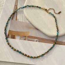 1 chiếc vòng cổ phong cách Bohemian, sáng tạo, thanh lịch, tinh tế bằng thép titan với mặt kính nhiều màu sắc, phù hợp cho phụ nữ và các cặp đôi, món quà trang sức tinh tế, hoàn hảo cho Ngày Valentine, hẹn hò hàng ngày, tiệc tùng, ngày lễ, đám cưới và kỳ nghỉ. - vòng cổ - Xem 11