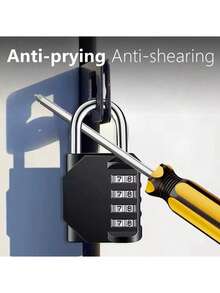 1 Combination Lock, 4-Digit Password Padlock, Waterproof Door Lock, Resettable Password, Suitable For Lockers, Employees, Fences, Gyms, Boxes, Toolboxes, Schools, Gate Box Buckles, Etc - Multicolor - View 9