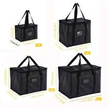 1个大号保温冷藏袋，饮料收纳袋，户外保温袋，拉链野餐铝箔食品篮，野餐包，适合外卖，门卫软保鲜袋，大容量，可重复使用，非常适合用作披萨外卖袋、保温手提袋、户外收纳袋、露营配件、野餐用品、外卖用品、通勤用品、露营厨房用具、露营装备、沙滩用品、旅行用品 - 彩色 - 查看 3