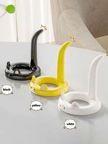 1pc Cute Cat Shaped Phone Holder With Suction Cup Base, Adorable Pet Design, Pink Series (Pink/White/Yellow), Portable & Stable, Hands-Free Stand For Video Calls, Video Watching, Suitable For Smartphones And Tablets - Multicolor - View 8