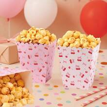 10pcs Pink Cherry Popcorn Boxes Fruit Theme Party Decorations For Birthdays, Weddings, Bridal Showers & Shower - High-Quality Paper Tableware For Festive Dining & Celebrations, Celebration Accessories | Paper Party Boxes, Popcorn Party Decorations - Multicolor - View 8