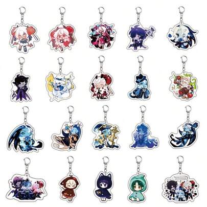 1个影子牛奶饼干姜饼人游戏配件钥匙扣，可作包包挂饰、装饰品、收藏品、摆件、钥匙圈、汽车挂饰、复活节礼物、史迪奇玩具、旅行玩具、课堂减压玩具、迷你小物、洗澡玩具、圣诞文具、压力球、生日礼物、学生礼物、完美礼物、玩具、游戏