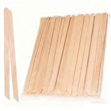 100/300/500pcs Wooden Wax Sticks, Eyebrow Wax Sticks For Hair Removal, Small Popsicle Sticks, Handmade Wooden Sticks - Apricot - View 1