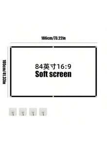 72-120 Inch White Projector Screen, Projection Screen16:9 HD Hanging Movie Screen Foldable Anti-Crease, For Outdoor, Indoor, Camping, Meeting Room - one-size - View 15