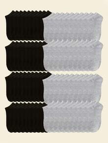 30双装儿童青少年低帮踝部保暖腿套，黑/白/灰组合，罗纹针织，柔软棉混纺，透气弹性袜口，男女通用儿童日常保暖腿套套装 - 彩色 - 查看 4