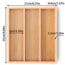 1pc Bamboo Kitchen Drawer Organizer - Cutlery Storage Box, Suitable For Kitchen Drawers - Utensil Tray And Flatware Holder, Applicable For Kitchen Decor, Autumn Decor, Holiday Decor, Room Decor, Home Decor, Bedroom Decor, Halloween Decor, Christmas Decor, Storage, Organization - Khaki - View 12