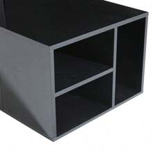 100*50*35cm Teetisch Mit LED, Wohnzimmer Couchtisch, Sofatisch Mit 2 Schubladen, Kaffeetisch Mit Gesamttragfähigkeit Von 60kg, Schwarzer Wohnzimmertisch Mit Viel Stauraum - Black - View 10