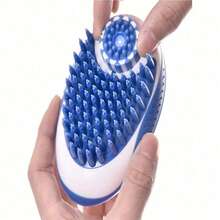 2-In-1 Pet Cat Dog Bathing Brush, Silicone Material, Massage Comb, Soft & Skin-Friendly Pet Shower Brush, Hair Grooming Cleaning Tool, Dog Cat Bathing Supplies - Multicolor - View 8