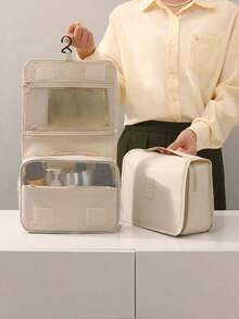 1个加厚防水挂式洗漱包，适合旅行和商务出行，可用作洗漱包、旅行包、化妆品收纳包、沙滩包、度假必备品、学习用品、旅行必需品、宿舍浴室用品、返校用品等，女士适用。 - 彩色 - 查看 11