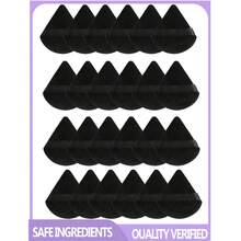 50/30/20/10pcs Velvet Triangle Makeup Sponge Puff, Reusable Air Cushion Makeup Sponge Set, Suitable For All Skin Types, Essential Makeup Tools For Summer Beach And Travel,Giveaways,Travel,Cheap Stuff,Travel Essential - Black - View 2