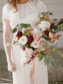 25支大丽花泡沫仿真花，触感逼真，适用于家居装饰、毕业典礼装饰、户外派对、礼品、婚礼中心装饰（不含叶子） - 彩色 - 查看 9