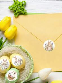 500 miếng/cuộn Hình dán thỏ Phục Sinh, Thẻ gói quà thiết kế trứng thỏ Phục Sinh, Trang trí Phục Sinh, Vật dụng gói quà Phục Sinh, Hình dán tự dính Phục Sinh để tự làm quà tặng, Nhãn dán phong bì, Niêm phong gói hàng, Hình dán sổ tay, Hình dán chai, Hình dán trang trí quà tặng sự kiện mùa xuân Phục Sinh, Trang trí tiệc Phục Sinh vui vẻ, Vật dụng tiệc Phục Sinh, Quà tặng Phục Sinh, Quà lưu niệm tiệc tùng - chú thỏ màu nước - Xem 7