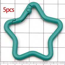 5个星形旋转按扣彩色夹钥匙扣龙虾扣开口钥匙圈，适用于钥匙链、挂绳、吊坠、珠宝、DIY工艺品等 - 彩色 - 查看 9