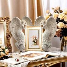一对天使门框装饰，天使翅膀门框雕塑，天使墙角装饰，3D天使雕像家居礼物，生日、毕业典礼 - 彩色 - 查看 10