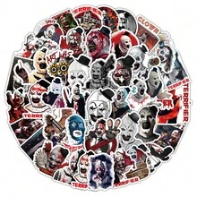 50张恐怖小丑贴纸，防水，万圣节适用，可贴在水瓶、滑板、笔记本电脑上，适合青少年和成人，也适合返校季使用。 - 彩色 - 查看 8