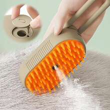 Escova a vapor 3 em 1 para gatos e cães de pelo curto e longo, escova com spray para remoção de pelos mortos e higiene de pequenos animais, com botão de liberação e jato de água. - Multicolorido - Ver 11