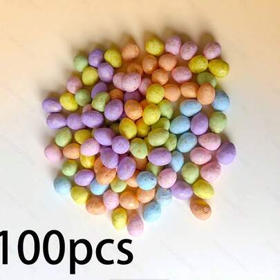 100个复活节彩色泡沫彩蛋，尺寸1.5*1.8厘米，逼真小鸟蛋，鸽子蛋等节日装饰品