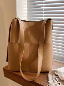 Versatile Large Capacity Women's Shoulder Bag, Korean Style - Burgundy - View 7