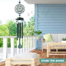 Wind Chimes For Outside Zen Atmosphere Wind Chime Windchime Outdoors For Outdoor Garden Patio Decor With Mandala Design Windchime Gifts For Mother Grandma Sisters 6 Petalgift - TurquoiseGreen - View 5