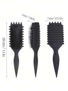 2026 ,1pc New Pink Hair Curl Brush, Boar Hair Styling Brush, Curly Brush, Suitable For All Styles And All Female Curls ,Comb - 紫色 - 查看 5