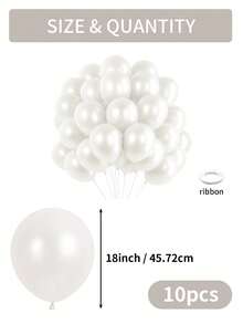 珍珠白气球，尺寸：5英寸、10英寸、12英寸、18英寸；124/60/10个珍珠白气球拱门套装；皇家白乳胶气球，适用于生日、婚礼、新娘送礼会、周年纪念、订婚、毕业典礼、性别揭晓派对、洗礼、节日派对装饰。 - 珍珠白 - 查看 13