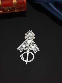 1件波西米亚风格首饰配件，DIY手工雕刻几何吊坠 - 彩色 - 查看 4