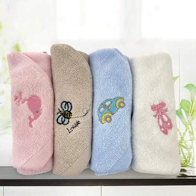 1 chiếc khăn tay nhỏ thêu hình hoạt hình, khăn lau bát đĩa nhà bếp dễ thương, khăn lau tay nhà bếp