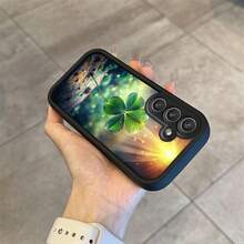 Funda de Teléfono con Patrón de Trébol de Cuatro Hojas Adecuada para Samsung Galaxy A03s/A10s/A13/A14/A15/A30/A20s/A22/A24/A25/A31/A32/A33/A34/A35/A50/A30s/A51/A52/A53/A54/A55/S20/S21/S22/S23/S24/S25/M15/M31/M34/M35/M54/M55 Funda Suave de Escalera de Ojos Celeste Clásica en Blanco y Negro de Dos Tonos Antigolpes Protección Completa Regalo de Elemento de Alta Gama a la Moda Mejor Opción - Multicolor - Ver 11