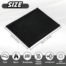 三件套黑色针织帽围脖触屏保暖手套，均码涤纶绒内里防风保暖防寒，休闲运动风，饰有可爱小鹿图案，适合日常骑行、滑雪等户外冬季活动。 - 黑色 - 查看 6