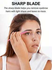 Precision Eyebrow & Face Razor For Men & Women - Stainless Steel Hair Trimmer With Safety Cover, Ergonomic Design For Eyebrow, Ear And Nose Hair Removal, Fragrance-Free, Facial Hair Grooming | Modern Grooming Tool | Razor, Eyebrow Trimmer, Great Gift For Valentine's Day, New Year, Etc. Color Randomly Sent - Multicolor - View 2