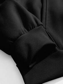 Women's Fashionable And Casual Hoodie, Suitable For Everyday Wear. Women's Sweatshirts Are Available With Custom Text And Graphic Prints. - Black - View 4