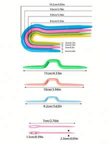 9pcs Sweater Knitting Needles Set: U-Shaped Cable Needles, V-Shaped Bent Needles, Plastic Sewing Needles (Hand-Knitting Sweater Scarf Cable Needles/Cable Needles) - Multicolor - View 5